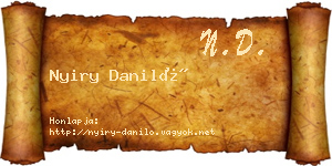 Nyiry Daniló névjegykártya